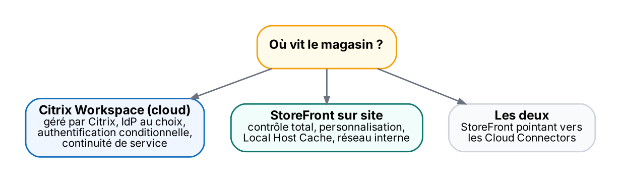 Workspace cloud, StoreFront sur site, ou les deux